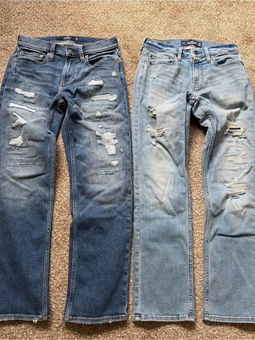 Hollister Men's Vintage Distressed HCO Ripped Slim Straight Jeans